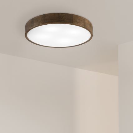 Brilagi - LED plafonsko svetlo CARVALHO 4xE27/60W/230V hrast/orah, prečnik 57,5 cm