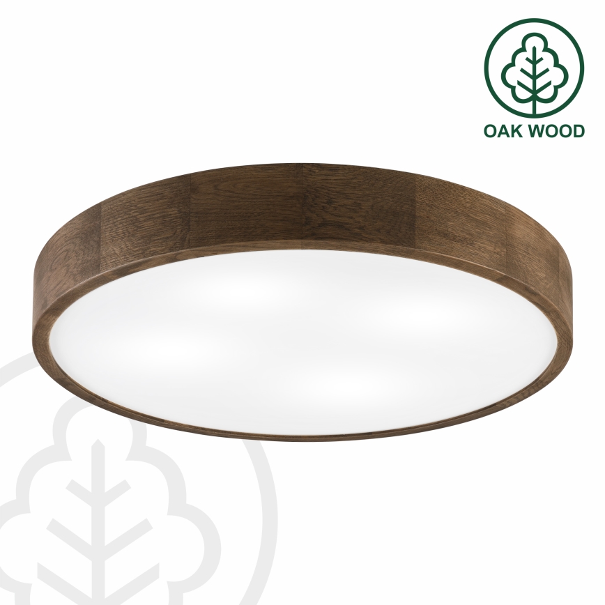 Brilagi - LED plafonsko svetlo CARVALHO 4xE27/60W/230V hrast/orah, prečnik 57,5 cm