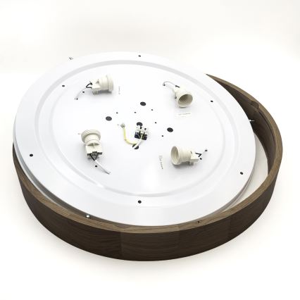 Brilagi - LED plafonsko svetlo CARVALHO 4xE27/60W/230V hrast/orah, prečnik 57,5 cm