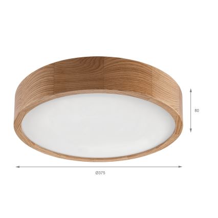 Brilagi - LED plafonsko svetlo CARVALHO LED/36W/230V hrast, prečnik 37,5 cm