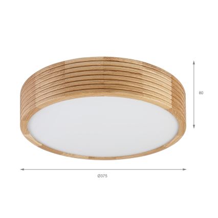 Brilagi - LED plafonsko svetlo CARVALHO MODERN 2xE27/60W/230V prečnik 37,5 cm hrast
