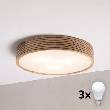 Brilagi - LED plafonsko svetlo CARVALHO MODERN 3xE27/60W/230V prečnik 47,5 cm hrast