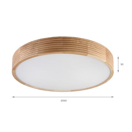 Brilagi - LED plafonsko svetlo CARVALHO MODERN 4xE27/60W/230V hrast prečnik 57,5 cm