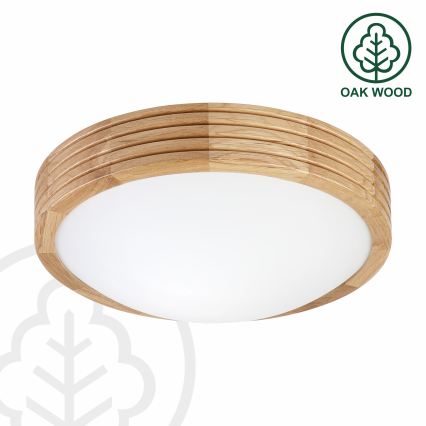 Brilagi - LED stropna svetiljka CARVALHO MODERN SLIM 1xE27/60W/230V, prečnik 27,5 cm, hrast