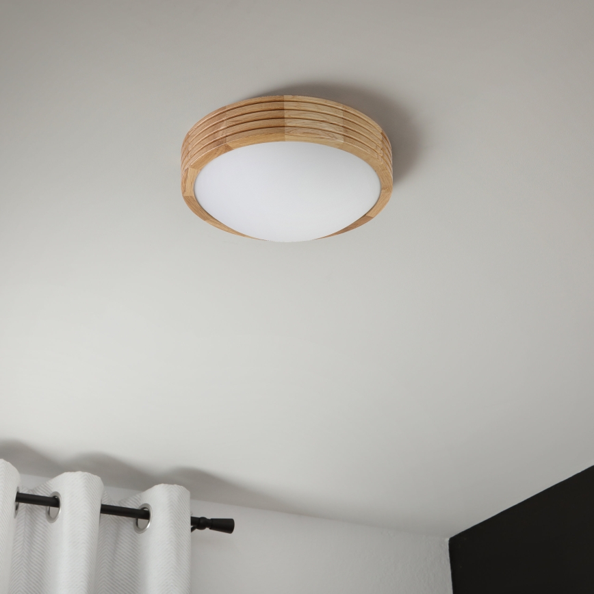 Brilagi - LED stropna svetiljka CARVALHO MODERN SLIM 1xE27/60W/230V, prečnik 27,5 cm, hrast