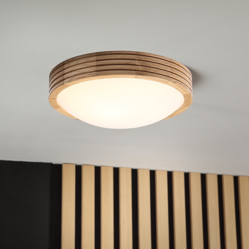 Brilagi - LED stropna svetiljka CARVALHO MODERN SLIM 1xE27/60W/230V, prečnik 27,5 cm, hrast