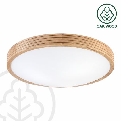 Brilagi - LED plafonsko svetlo CARVALHO MODERN SLIM 3xE27/60W/230V Ø 47,5 cm hrast