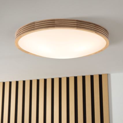 Brilagi - LED plafonsko svetlo CARVALHO MODERN SLIM 3xE27/60W/230V Ø 47,5 cm hrast
