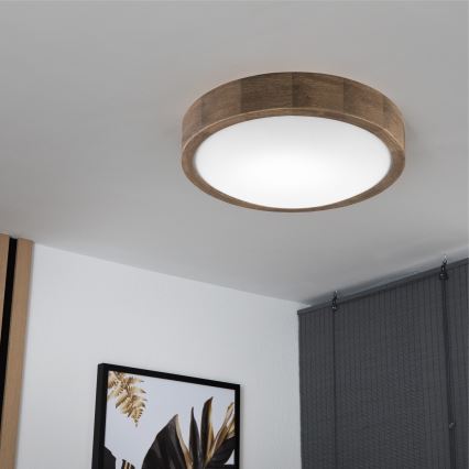 Brilagi - LED plafonsko svetlo CARVALHO SLIM 1xE27/60W/230V hrast/orah fi 27 cm