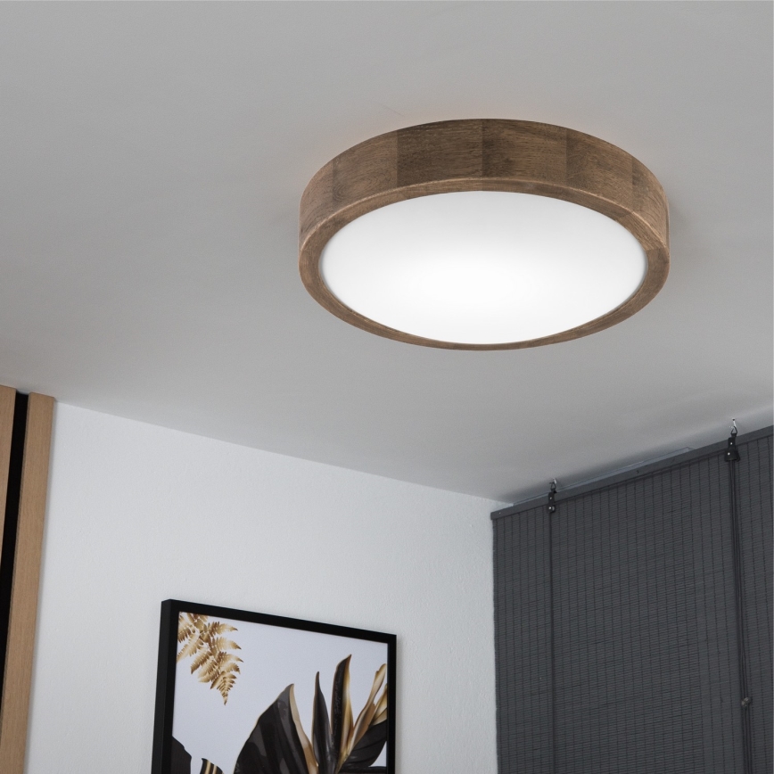 Brilagi - LED plafonsko svetlo CARVALHO SLIM 1xE27/60W/230V hrast/orah fi 27 cm