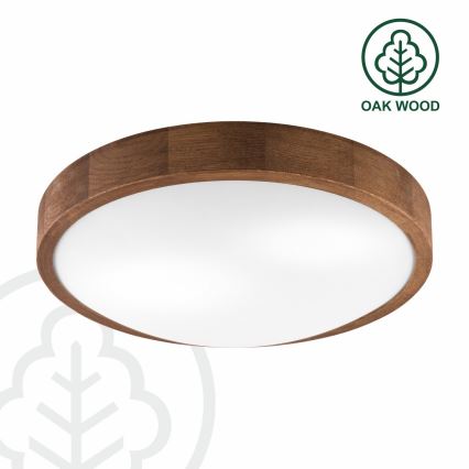 Brilagi - LED plafonsko svetlo CARVALHO SLIM 2xE27/15W/230V hrast-trešnja, prečnik 37 cm