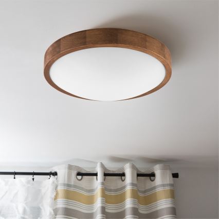 Brilagi - LED plafonsko svetlo CARVALHO SLIM 2xE27/60W/230V hrast-trešnja, prečnik 37 cm