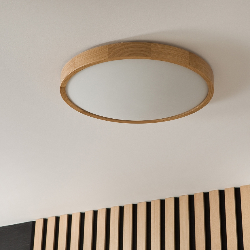 Brilagi - LED plafonsko svetlo CARVALHO SLIM 3xE27/15W/230V hrast prečnik 47 cm