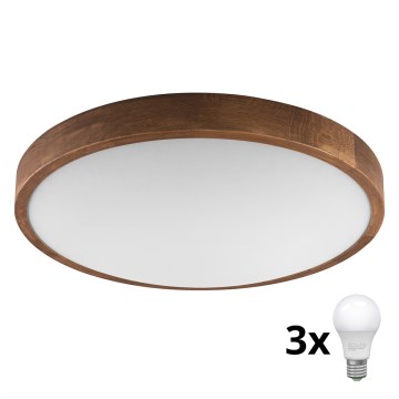 Brilagi - LED plafonsko svetlo CARVALHO SLIM 3xE27/60W/230V hrast-trešnja prečnik 47 cm