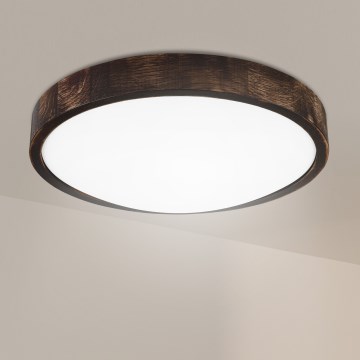 Brilagi - LED plafonsko svetlo CARVALHO SLIM SMOKEY LED/36W/230V, hrast, prečnik 37,5 cm