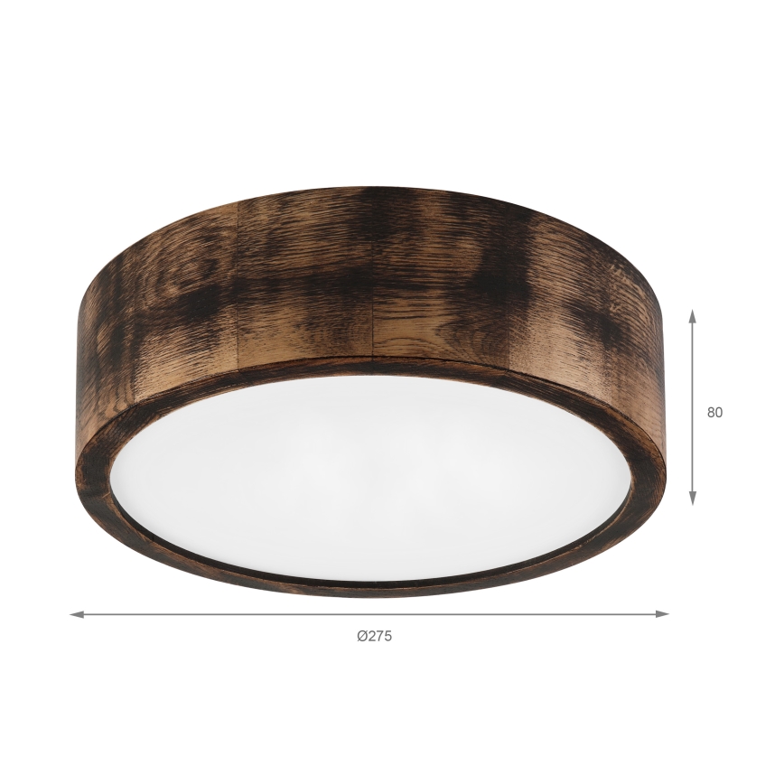 Brilagi - LED plafonsko svetlo CARVALHO SMOKEY LED/20W/230V hrast, prečnik 27,5 cm