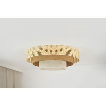 BRILAGI - LED plafonsko svetlo CEDAR LUNETA LED/26W/230V Ø 60 cm ratan/braon/krem