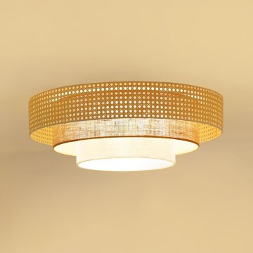 Brilagi - LED plafonsko svetlo CEDAR LUNETA LED/26W/230V Ø 60 cm ratan/braon/krem