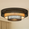 BRILAGI - LED plafonsko svetlo DAKOTA LUNETA LED/12W/230V prečnik 60 cm 3000K/4000K/6400K crna/ratan