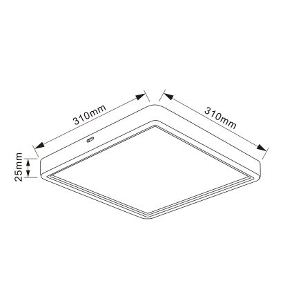 Brilagi - LED plafonsko svetlo ESTELA SQUARE LED/24W/230V 31x31 cm bela
