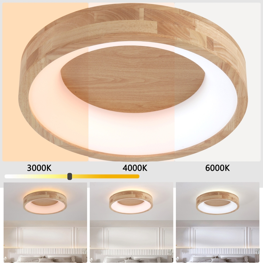 Brilagi - LED plafonsko svetlo FALCON WOOD LED/30W/230V 3000/4000/6000K prečnik 45 cm drvo