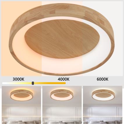 Brilagi - LED drveno plafonsko svetlo FALCON WOOD LED/40W/230V 3000/4000/6000K prečnik 60 cm