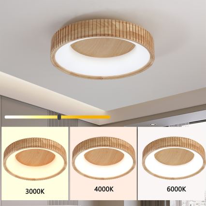Brilagi - LED stropno svetlo FALCON WOOD MODERN LED/30W/230V 3000/4000/6000K, prečnik 45 cm, drvo