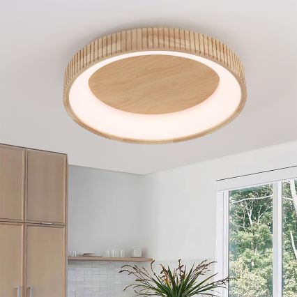Brilagi - LED plafonsko svetlo FALCON WOOD MODERN LED/40W/230V 3000/4000/6000K prečnik 60 cm drvo