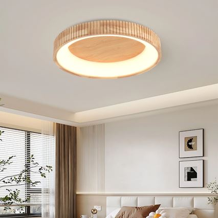 Brilagi - LED plafonsko svetlo FALCON WOOD MODERN LED/40W/230V 3000/4000/6000K prečnik 60 cm drvo