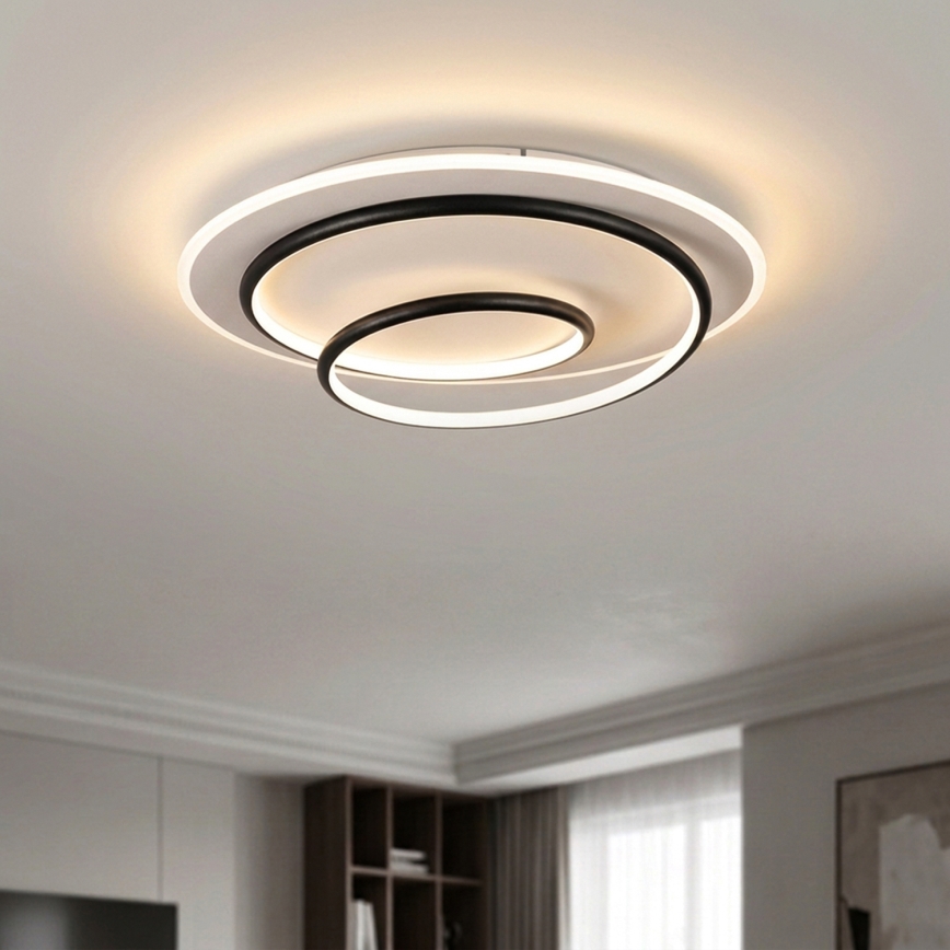 BRILAGI - LED prigušiva stropna svetiljka FLARE LED/70W/230V 3000-6000K prečnik 50 cm bela/crna + daljinski upravljač