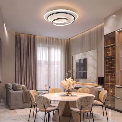 BRILAGI - LED prigušiva stropna svetiljka FLARE LED/70W/230V 3000-6000K prečnik 50 cm bela/crna + daljinski upravljač
