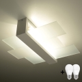 Brilagi - LED plafonsko svetlo HERA 2xE27/7,5W/230V 43x43 cm belo