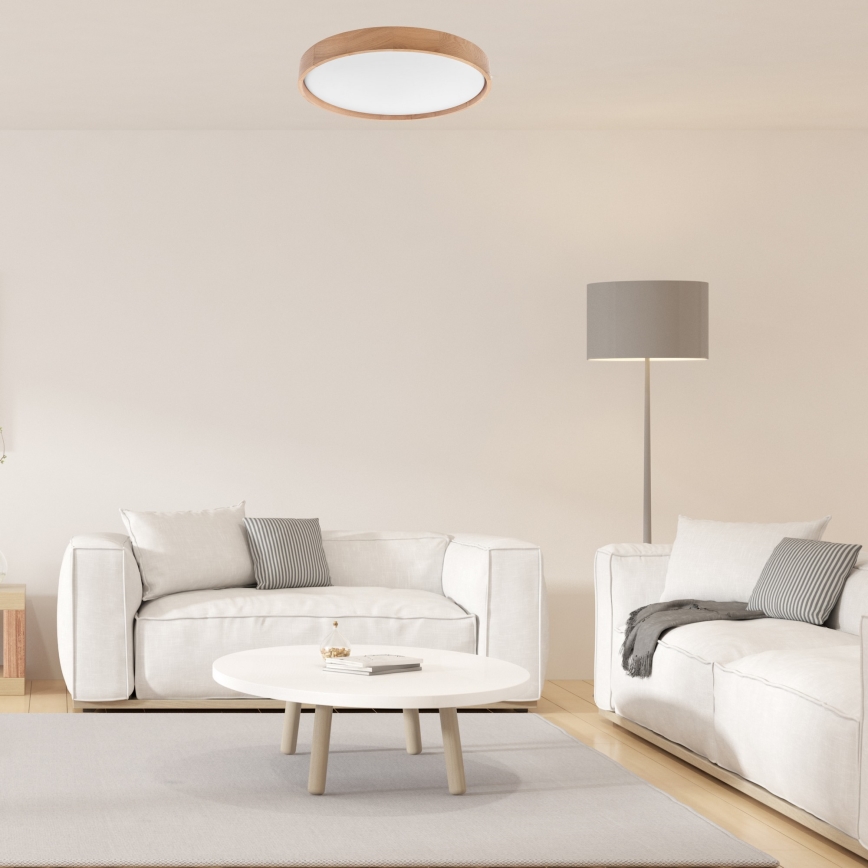 Brilagi - LED prigušiva plafonsko svetlo MANAROLA SMART LED/36W/230V 2700-6500K hrast prečnik 51 cm Wi-Fi + daljinsko upravljanje Tuya