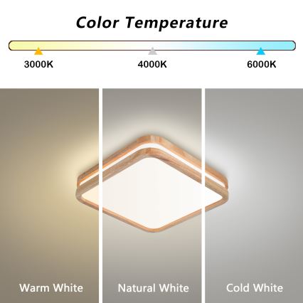 BRILAGI - LED stropno svetlo MOLINA SQUARE LED/32W/230V 3000/4000/6000K hrast 30x30 cm