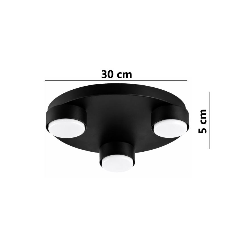 Brilagi - LED plafonsko svetlo MONO 3xGX53/12W/230V Ø 30 cm crno