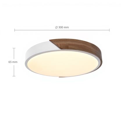 Brilagi - LED plafonsko svetlo PILANA LED/24W/230V hrast/bela prečnika 30 cm