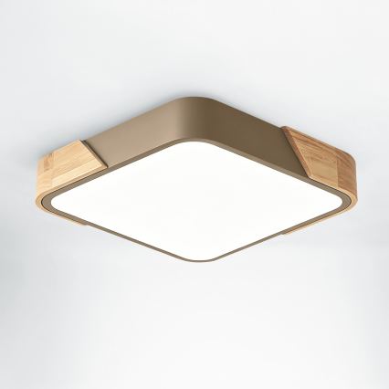 BRILAGI - LED plafonsko svetlo PILANA SQUARE LED/24W/230V hrast/bež 32x32 cm
