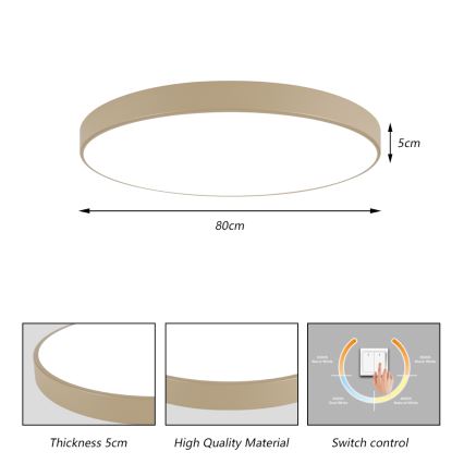 Brilagi - LED plafonsko svetlo POOL LED/100W/230V 3000/4500/6000K prečnik 80 cm bež