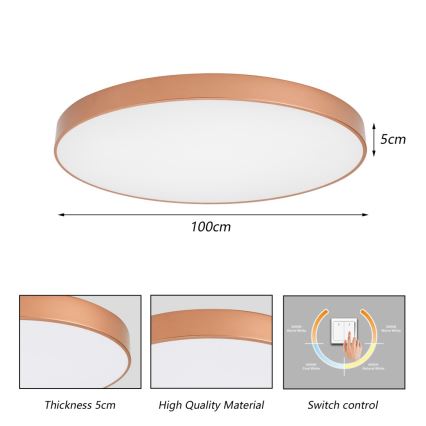 BRILAGI - LED plafonsko svetlo POOL LED/128W/230V 3000/4000/6000K preč. 100 cm u bakarnoj boji
