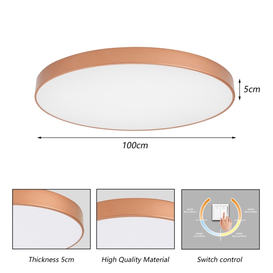 BRILAGI - LED plafonsko svetlo POOL LED/128W/230V 3000/4000/6000K preč. 100 cm u bakarnoj boji