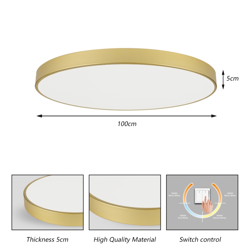 Brilagi - LED plafonsko svetlo POOL LED/128W/230V 3000/4500/6000K prečnika 100 cm zlatna