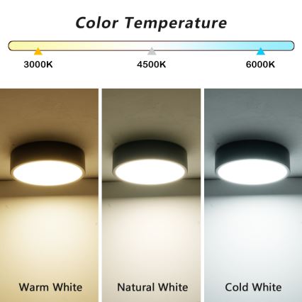 Brilagi - LED plafonsko svetlo POOL LED/18W/230V 3000/4500/6000K prečnik 20 cm crno