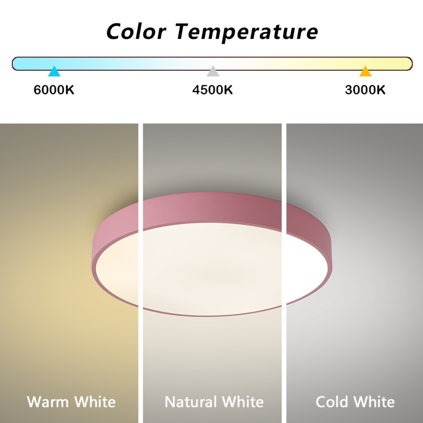 Brilagi - LED plafonsko svetlo POOL LED/36W/230V 3000/4000/6000K prečnika 30 cm ružičasto
