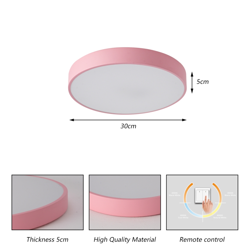 Brilagi - LED plafonsko svetlo POOL LED/36W/230V 3000/4000/6000K prečnika 30 cm ružičasto