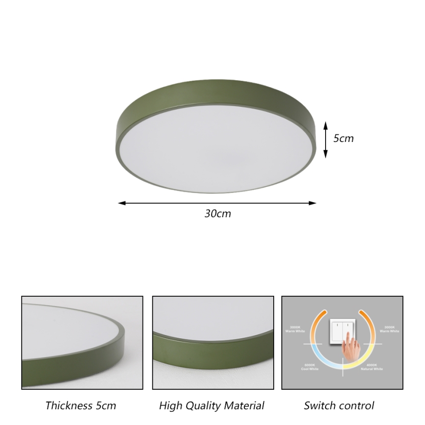 Brilagi - LED plafonsko svetlo POOL LED/36W/230V 3000/4000/6000K prečnik 30 cm zeleno