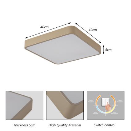 Brilagi - LED plafonsko svetlo POOL LED/36W/230V 3000/4000/6000K 40x40 cm bež