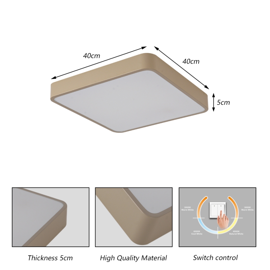 Brilagi - LED plafonsko svetlo POOL LED/36W/230V 3000/4000/6000K 40x40 cm bež