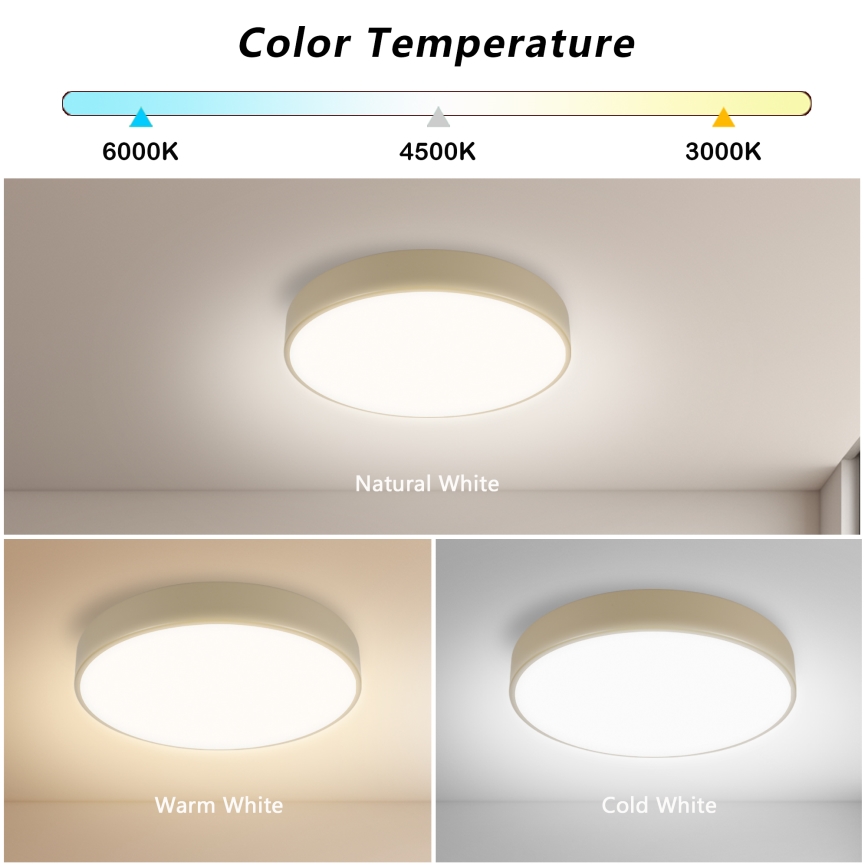 Brilagi - LED stropno svetlo POOL LED/36W/230V 3000/4000/6000K prečnik 30 cm bež