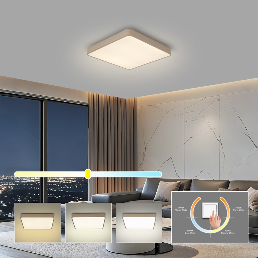 Brilagi - LED plafonsko svetlo POOL LED/36W/230V 3000/4500/6000K 40x40 cm bež