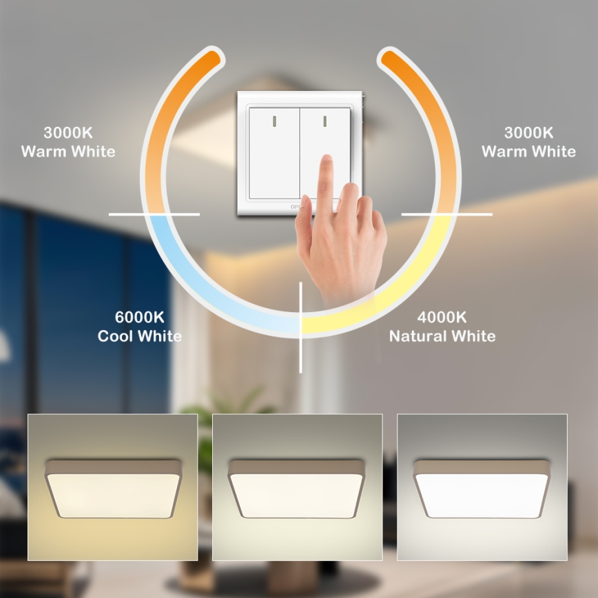 Brilagi - LED plafonsko svetlo POOL LED/36W/230V 3000/4500/6000K 40x40 cm bež